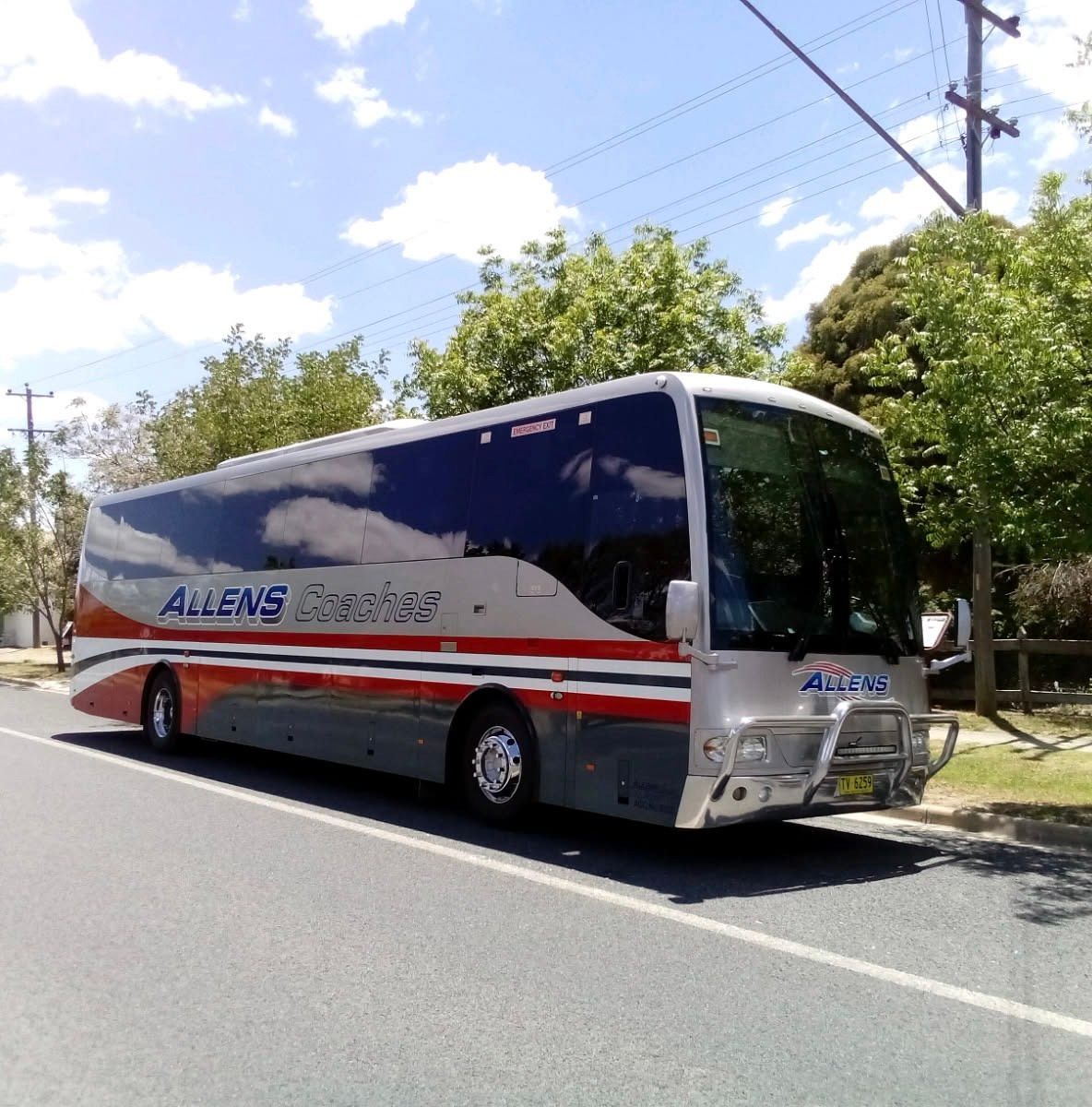 Side view of Corporate hire Allens Coach