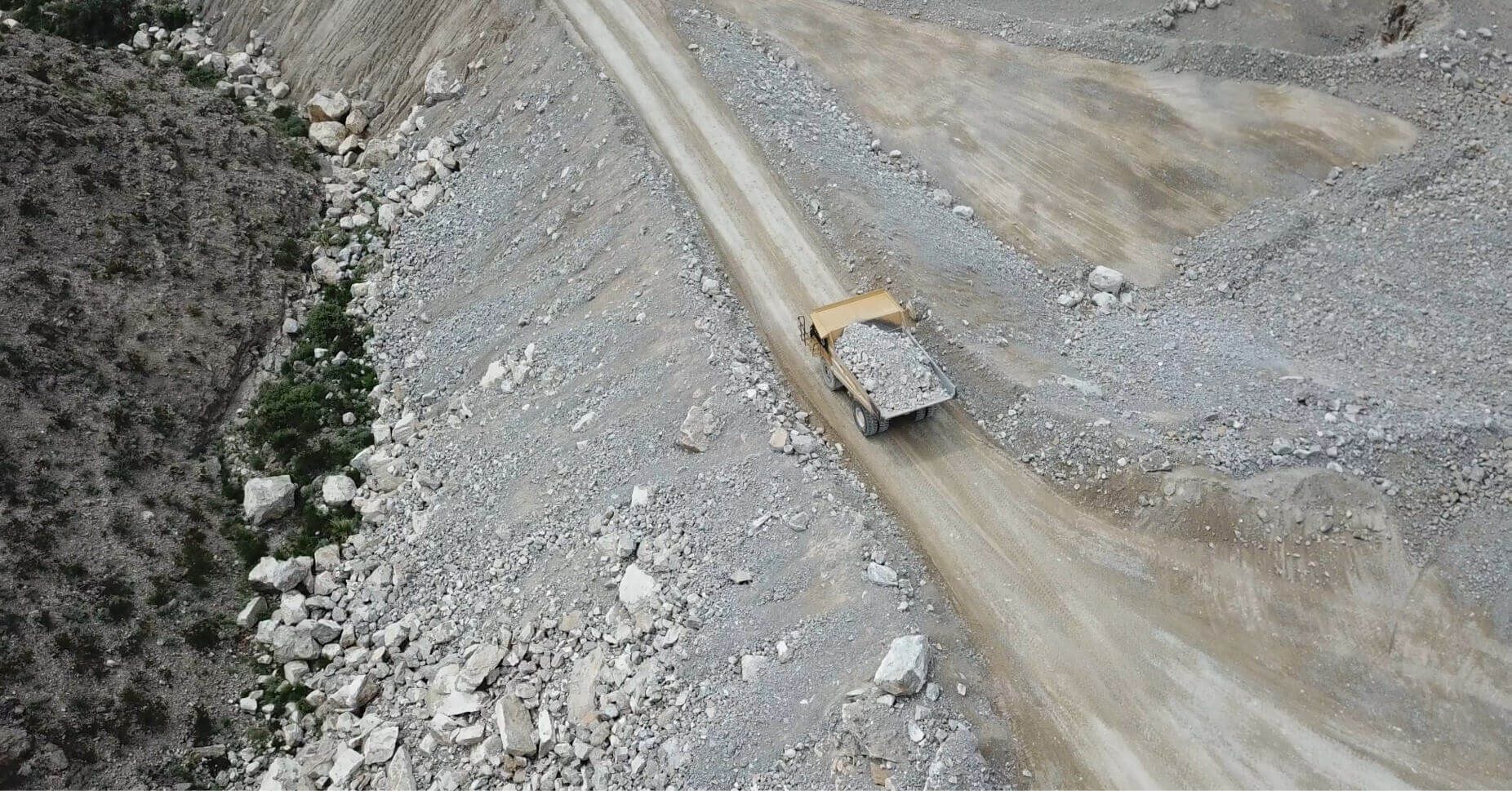 MTI truck aerial view from drone
