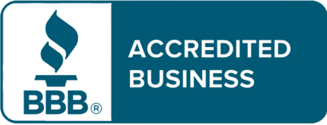 BBB Accredited Business logo on a teal and white badge