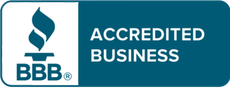 BBB Accredited Business logo on a teal and white badge