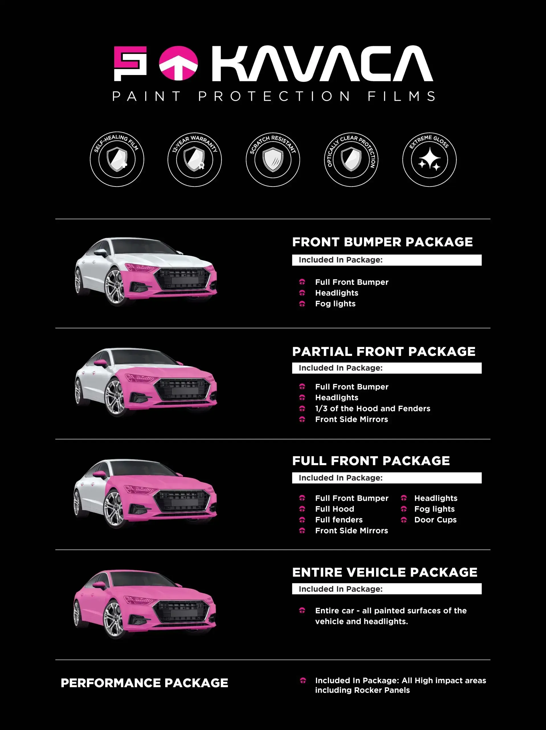 A black and white poster with pink cars on it.