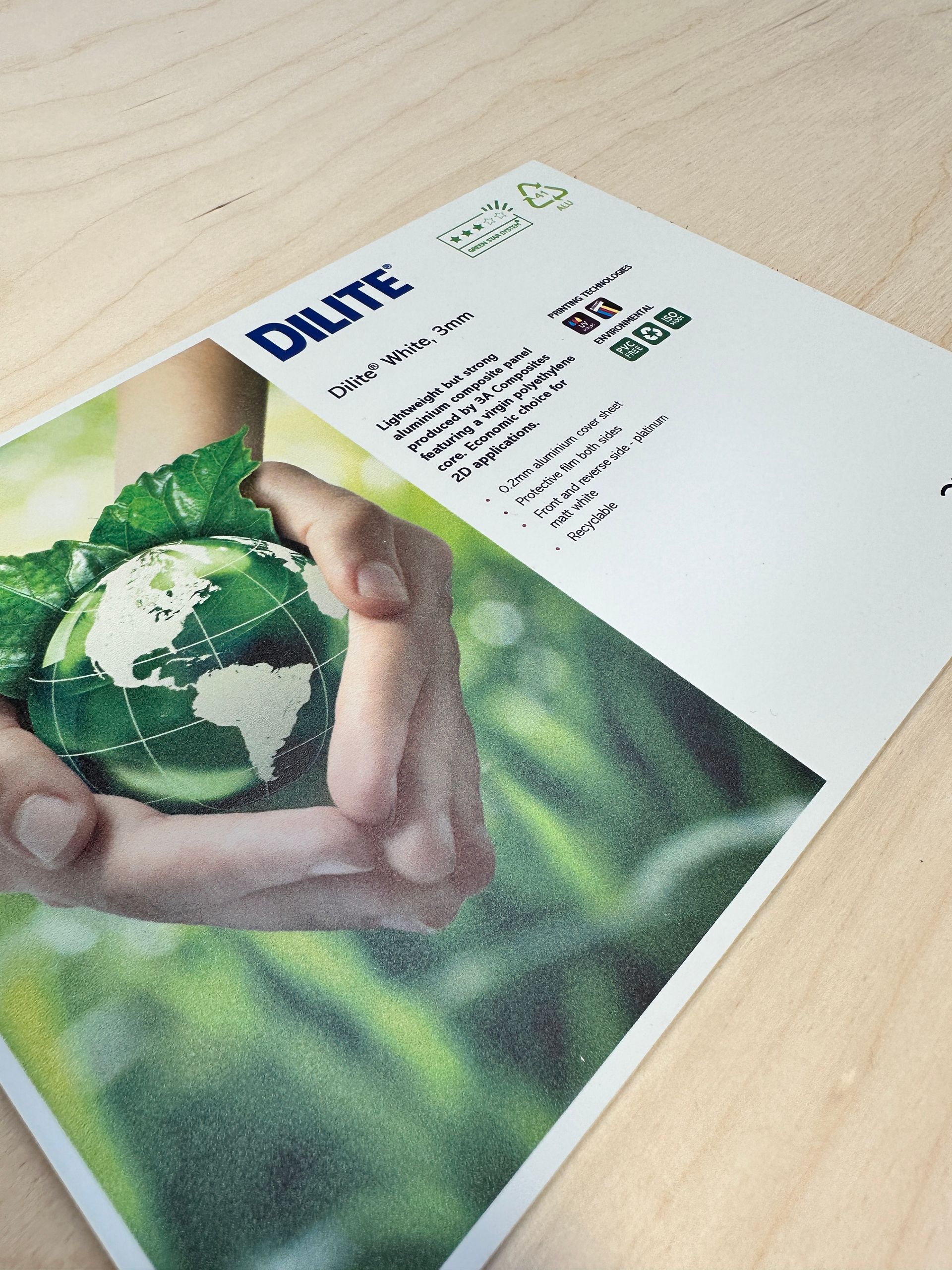 A picture of a person holding a globe with the word dilite on it