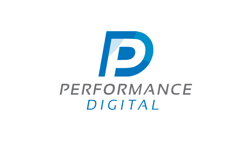 Performance Digital logo with a blue stylized P above gray and blue text on a white background