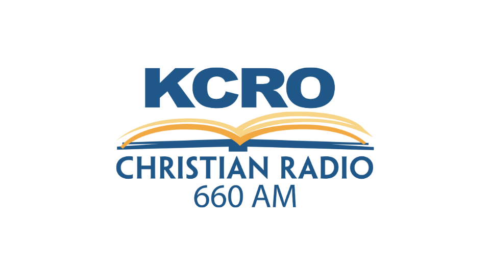 KCRO Christian Radio logo with blue text and gold wave, labeled 660 AM