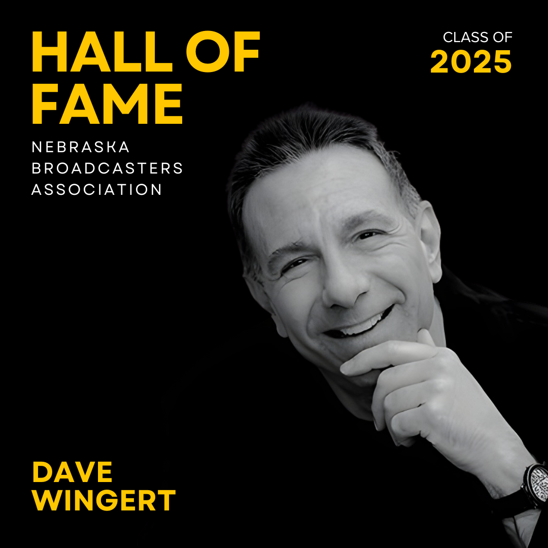 Hall of Fame 2025 poster for Dave Wingert, with his portrait on a black background.