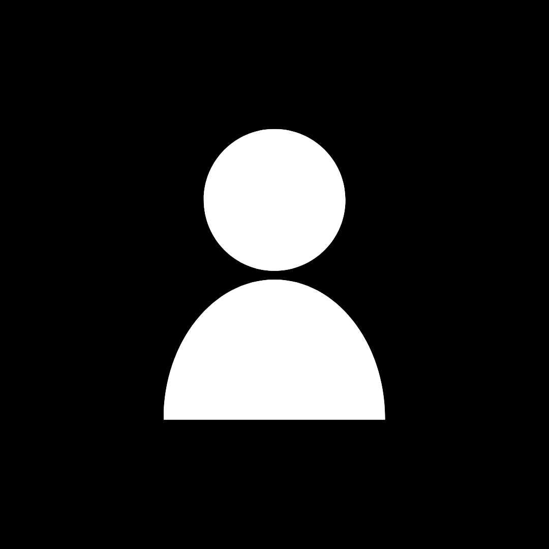 White user profile silhouette icon on a black background