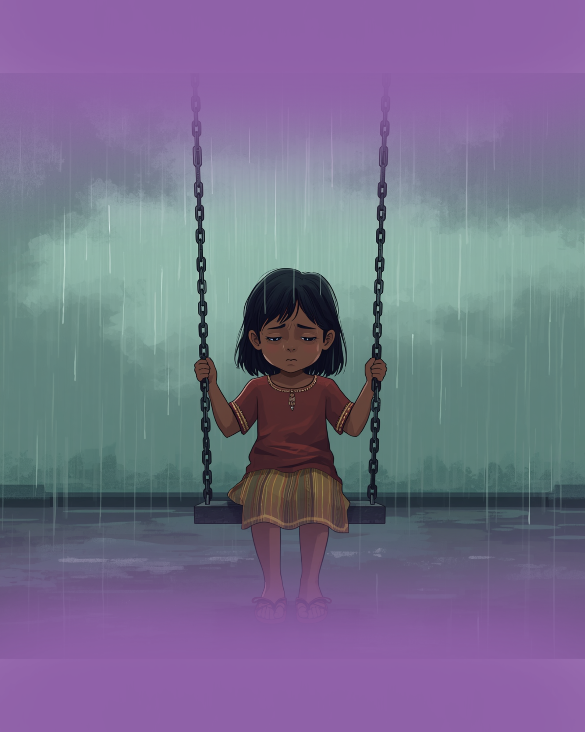 A little girl is playing with a purple bubble tube. Autism | Dramatherapy Ireland