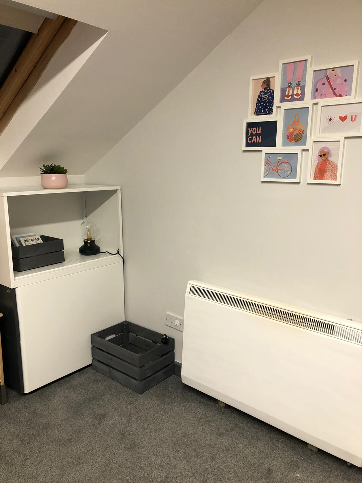 There are a lot of pictures on the wall in this room. Dramatherapy Ireland
