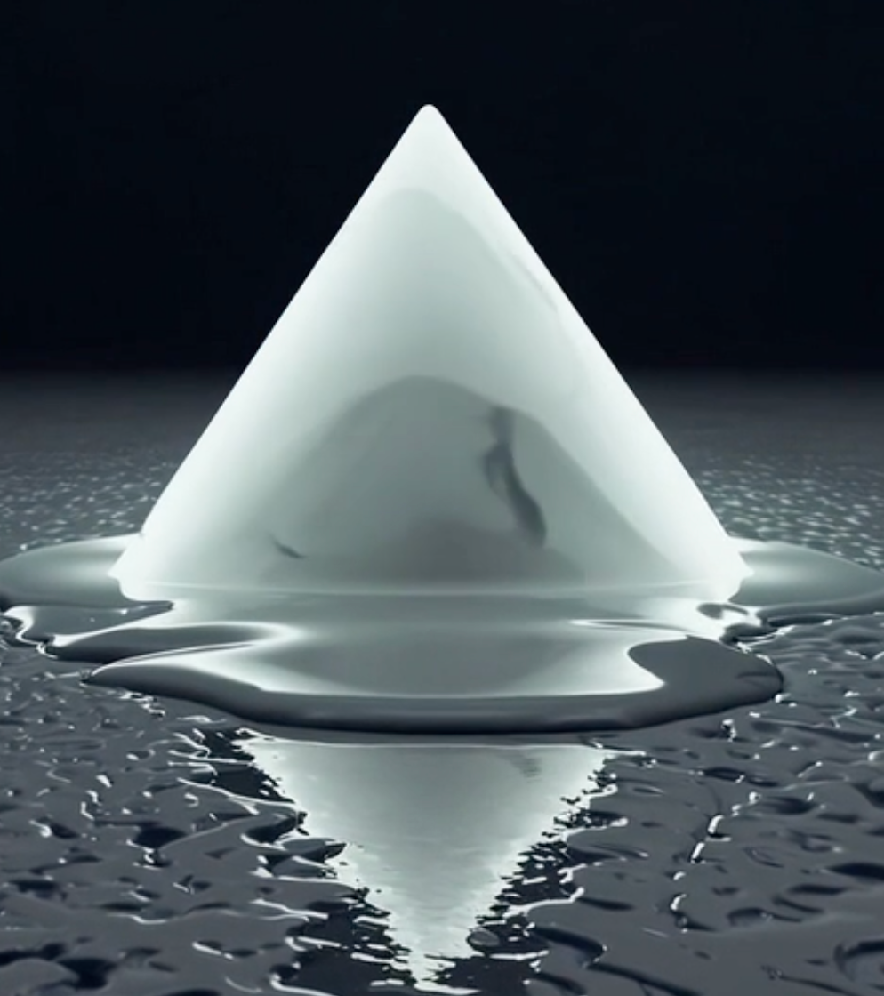 surreal concrete pyramid