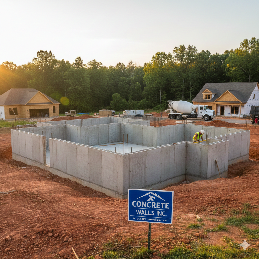 concrete foundation under maryland homes