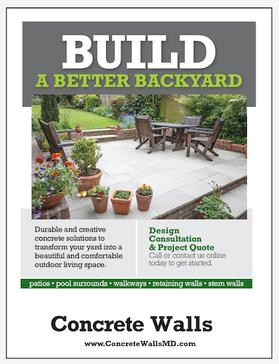building a better backyard image with concrete in Southern MD