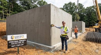 concrete company in huntingtown showing off a concrete project