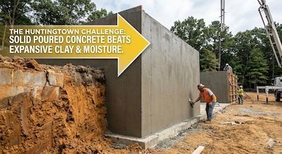 concrete company in huntingtown md showing poured foundations and walls