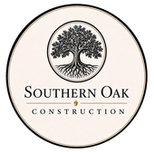 Southern Oak Renovations logo: a black and white, circular design featuring an oak tree at the center, surrounded by text.