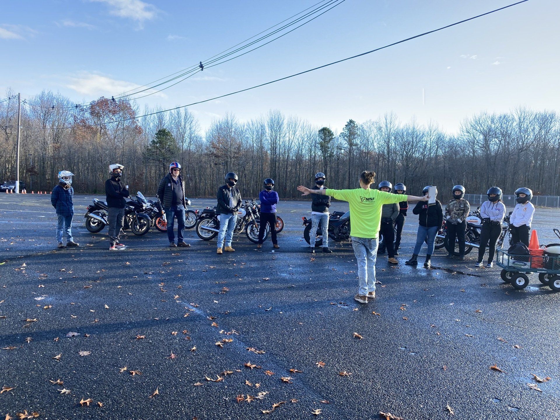 Trainees Listening To Their Instructor — Englishtown, NJ — Motorcycle Rider Training Trainees Listening To Their Instructor — Englishtown, NJ — Motorcycle Rider Training