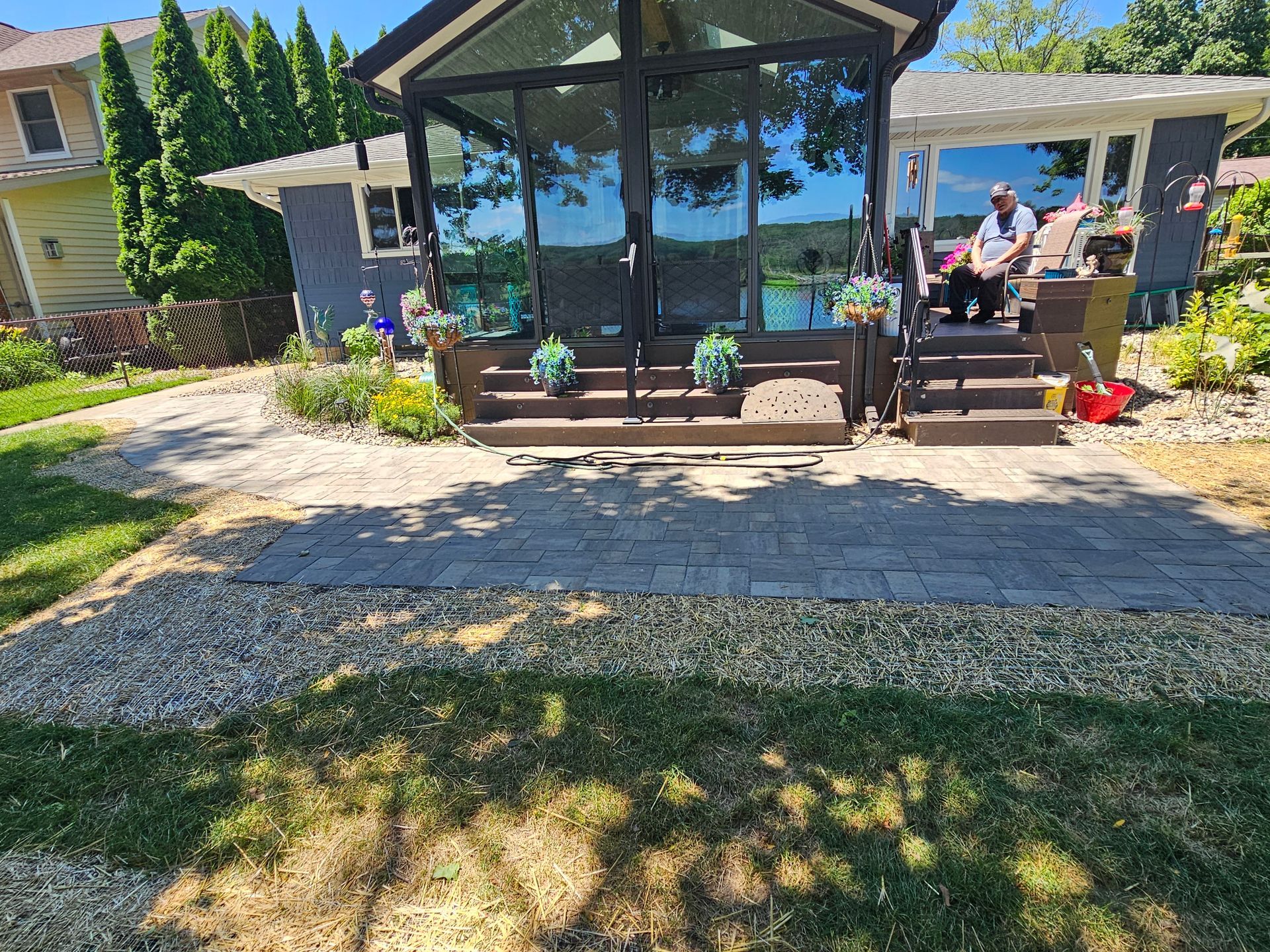 newly installed paver patio in Janesville,  WI by Malterer's
