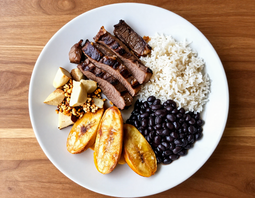 Brazilian and Cuban plate served at a Lake Norman food truck