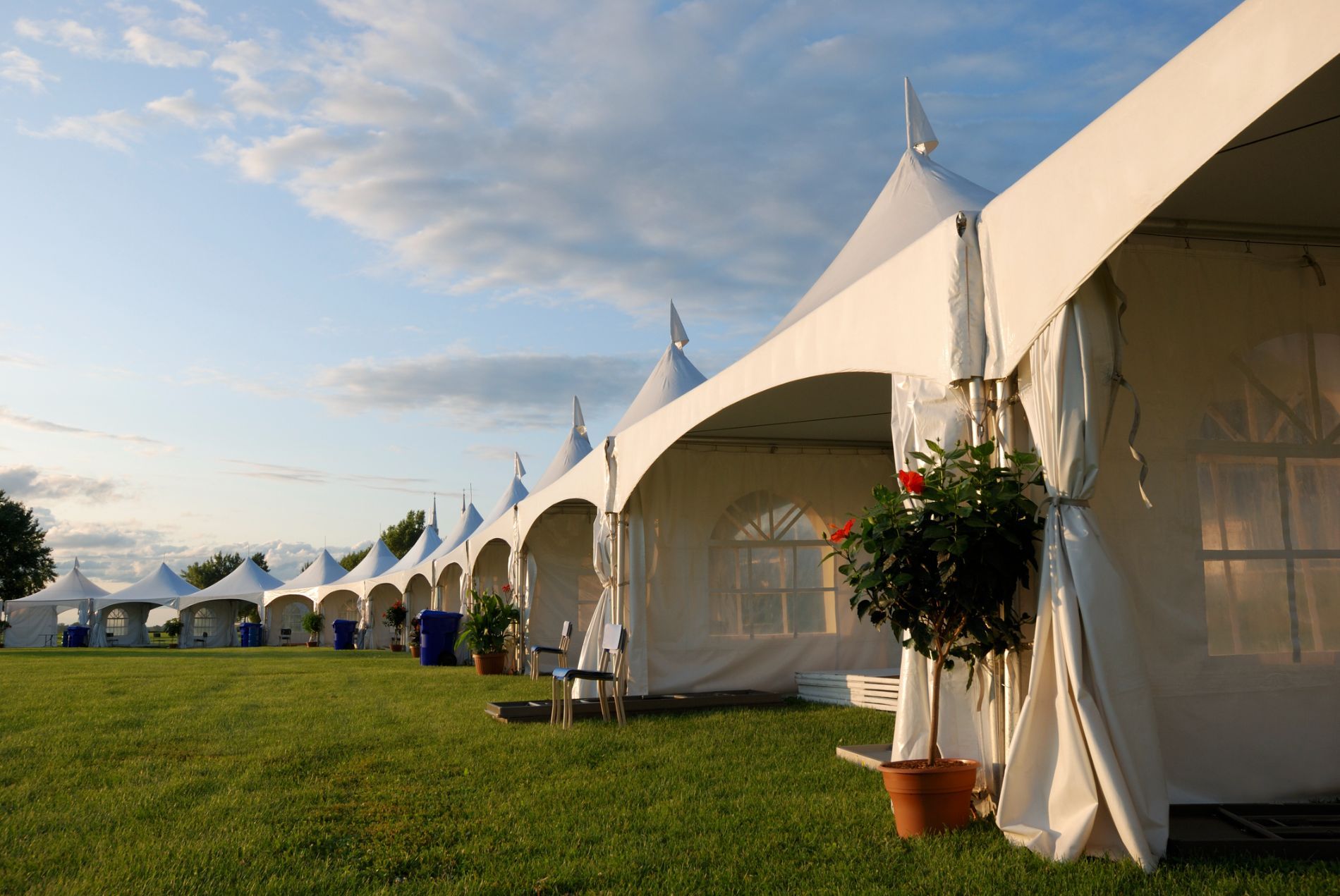 vista stand per eventi realizzati all'aperto