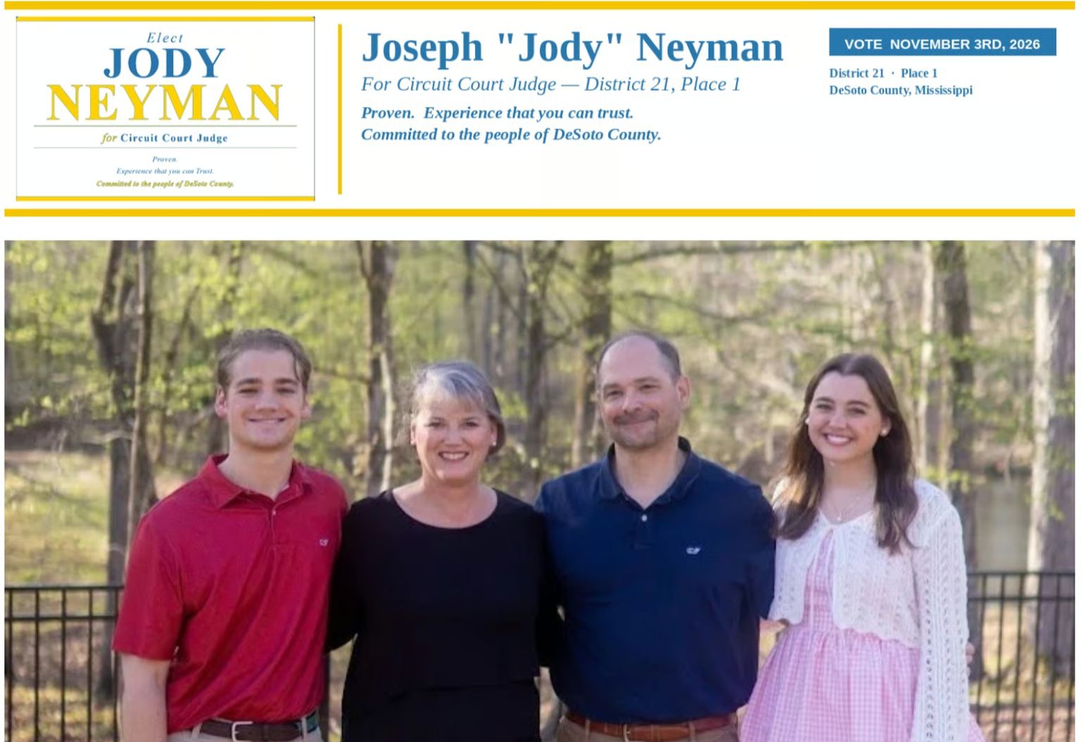 Jody Neyman for Circuit Court Judge Website Banner