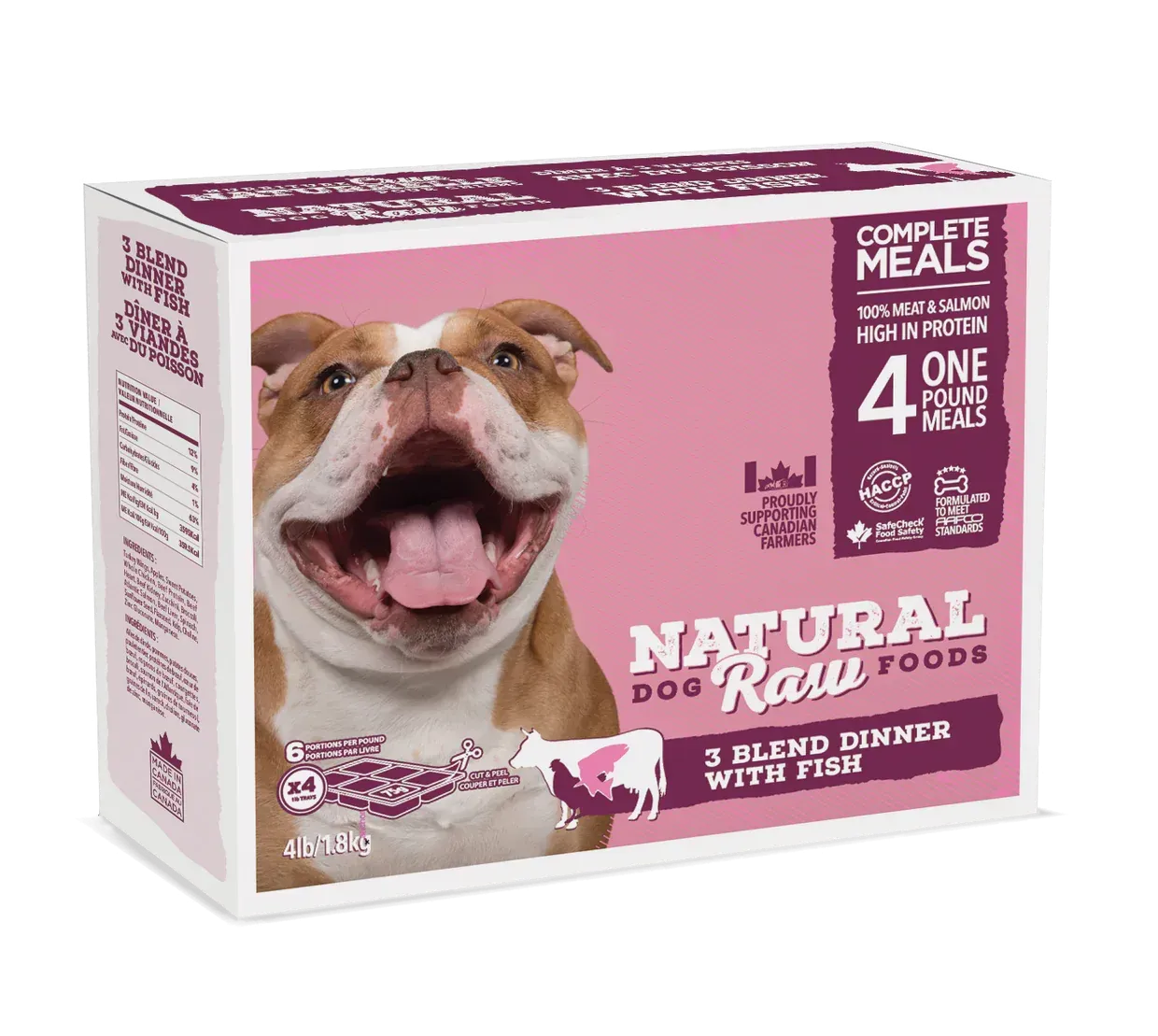 Natural Raw Dog Food 3 Blend with Fish Dinner