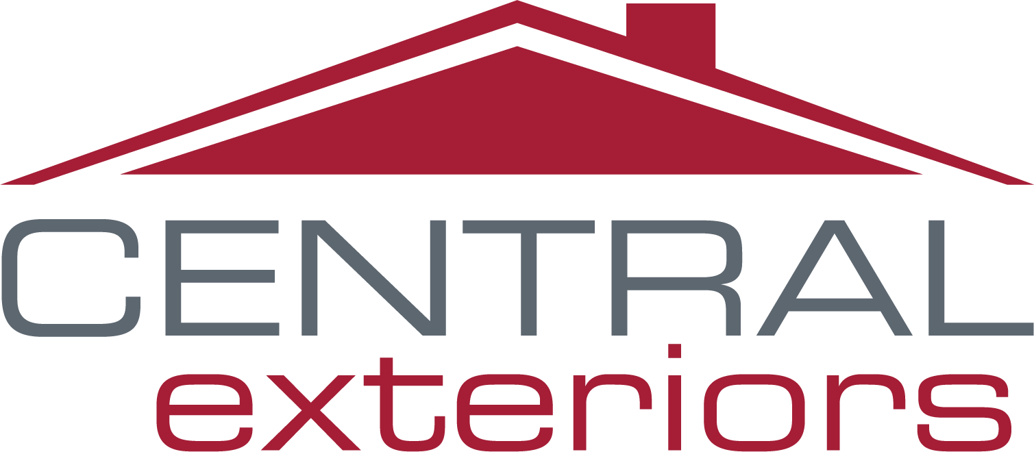 Central Exteriors logo with red roof icon and gray-red text