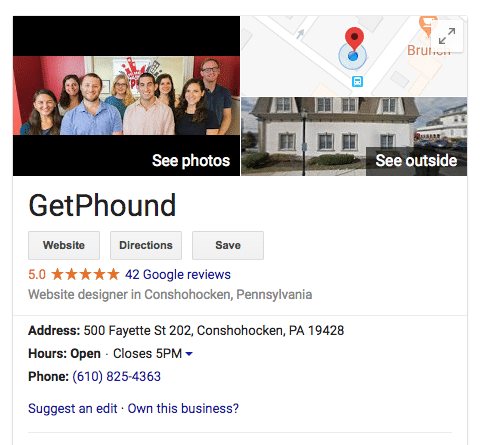 Google My Business profile