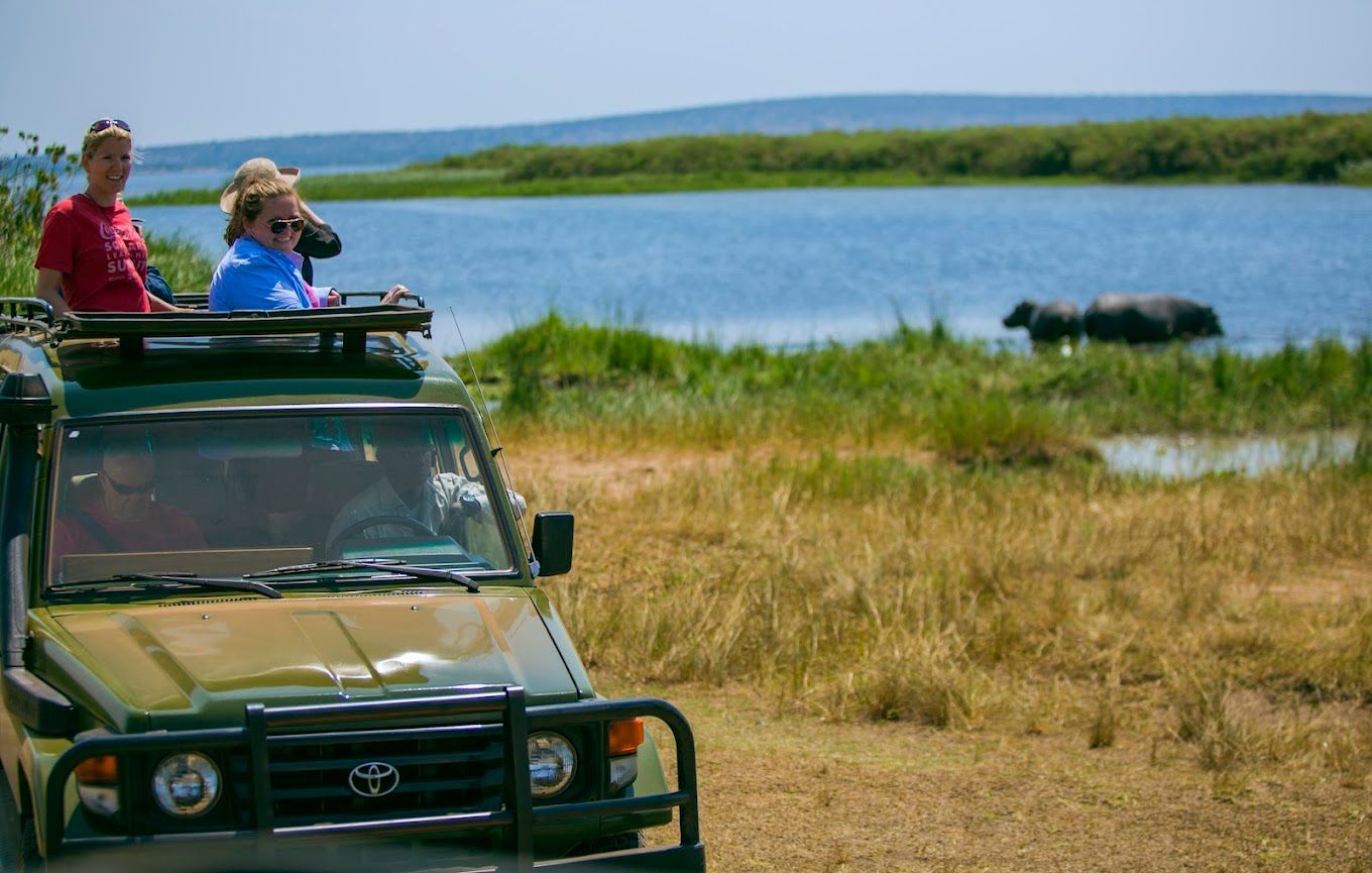 open roof car in akagera national park