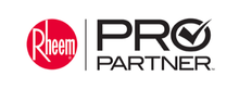 Rheem Pro Partner logo with red Rheem circle and black PRO PARTNER text