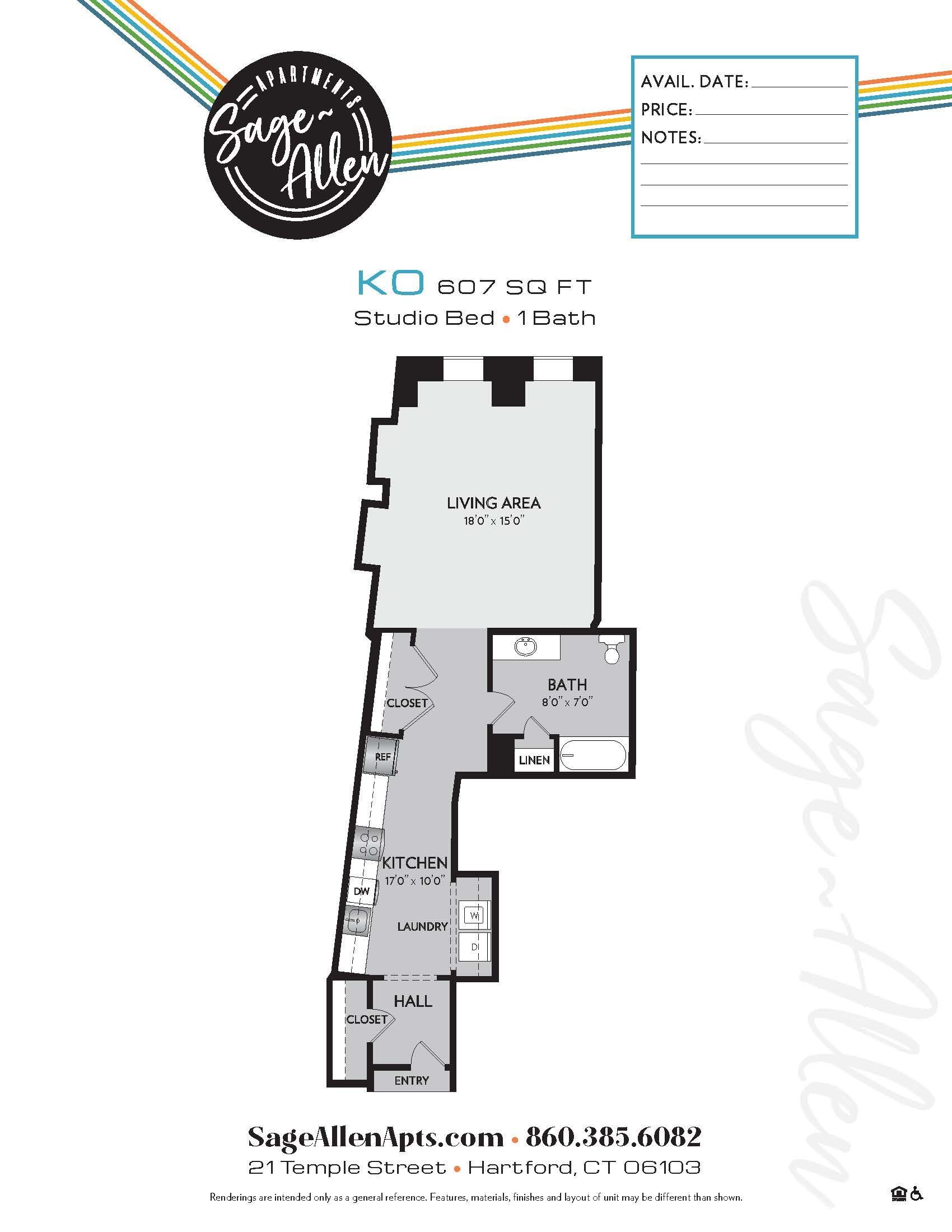 A floor plan of a house with a rainbow in the background
