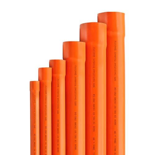 Stack of orange cylindrical rods of increasing height on a white background