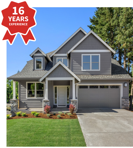 Installed roofing on a house