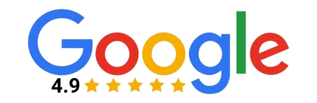 A google logo with 4.9 stars on it