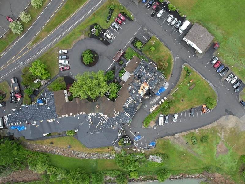 bird's eye view of a roof