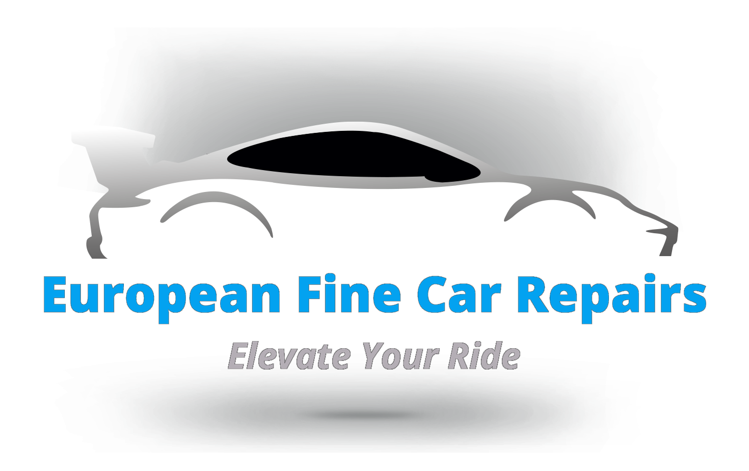 European Fine Car Repairs logo - sports car icon