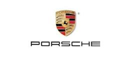 A porsche logo on a white background