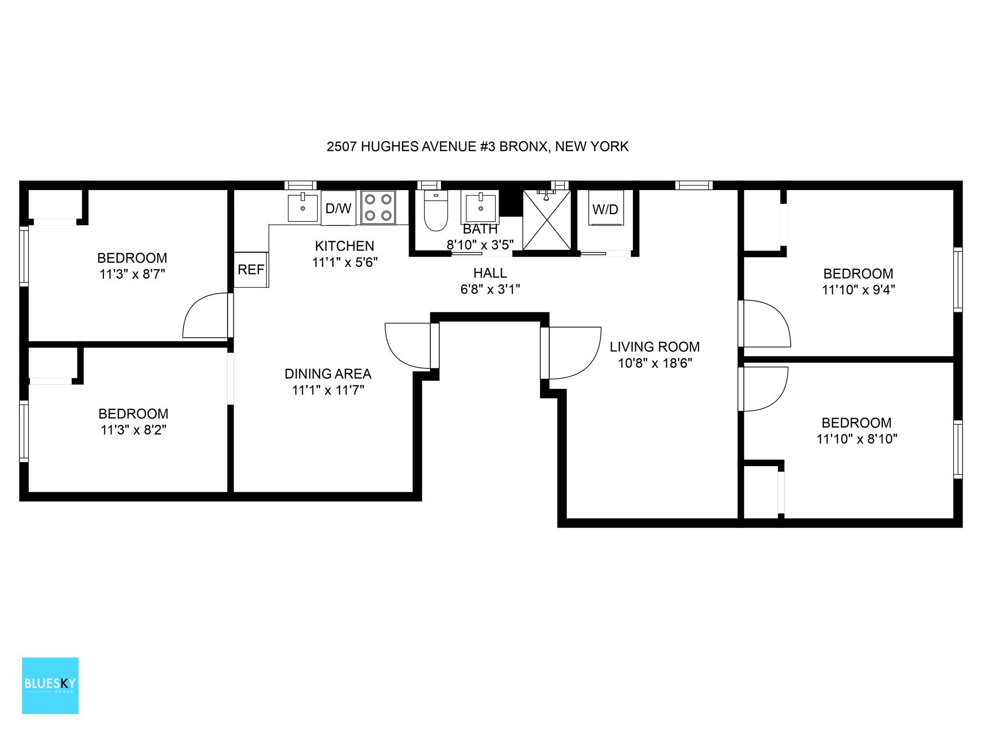 A black and white floor plan of a house.