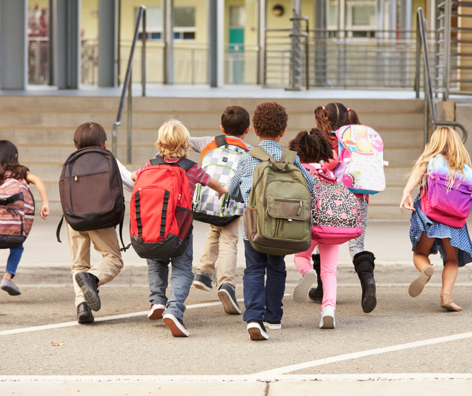 Child meeting new classmates at new school