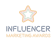 A logo for the influencer marketing awards with a star in the middle.