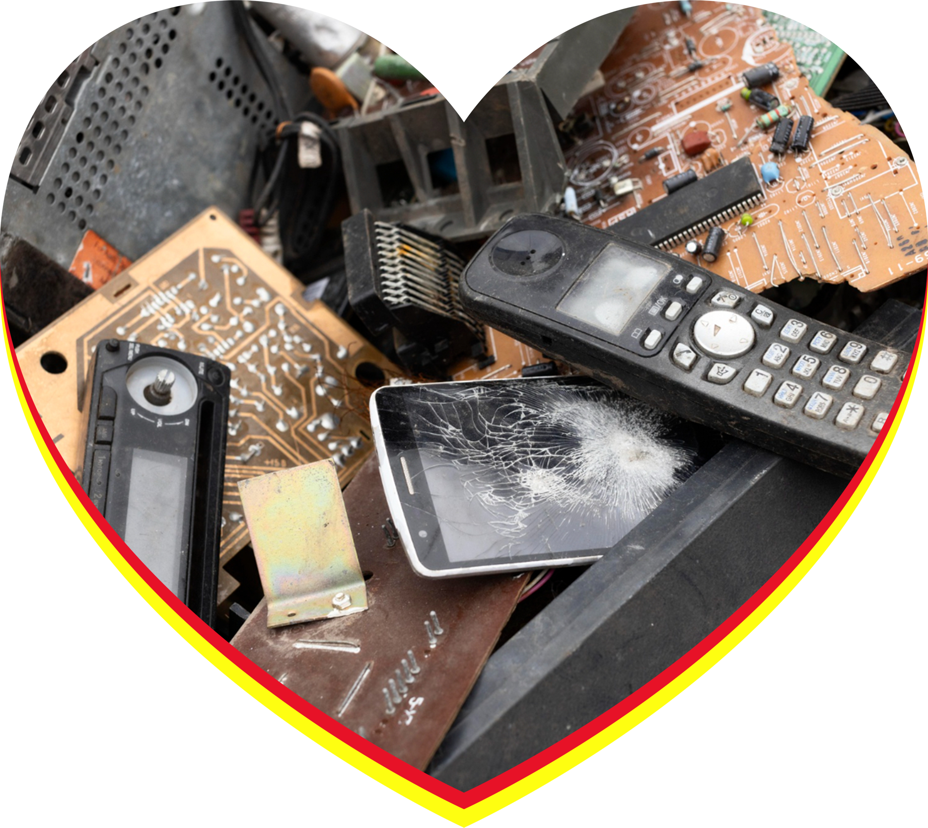 A pile of electronic waste