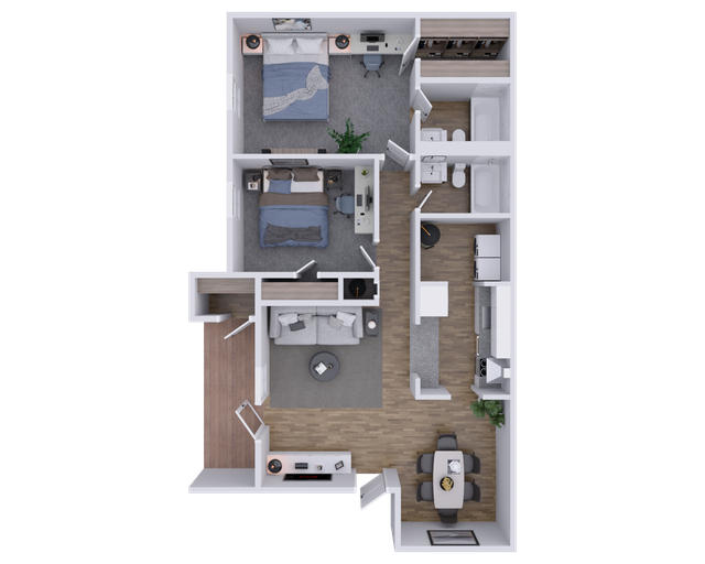 Black-and-white apartment floor plan with labeled rooms and dimensions
