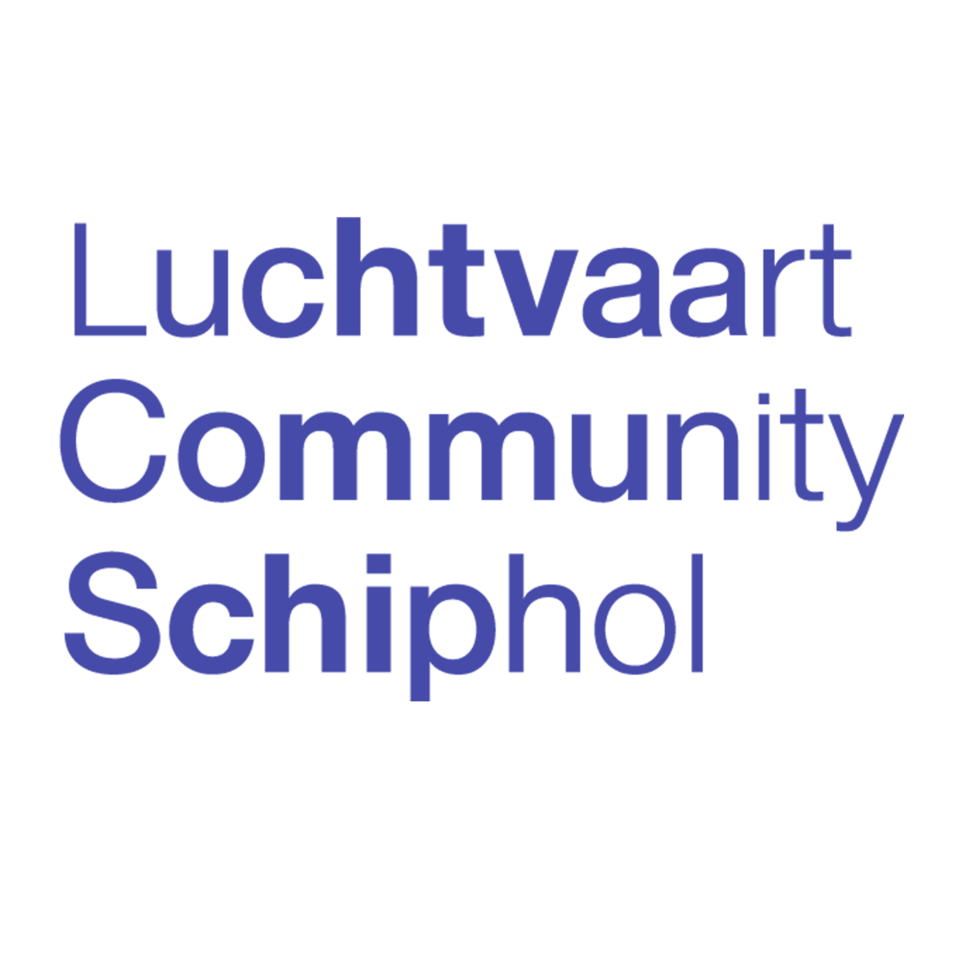 Logo met blauwe tekst 