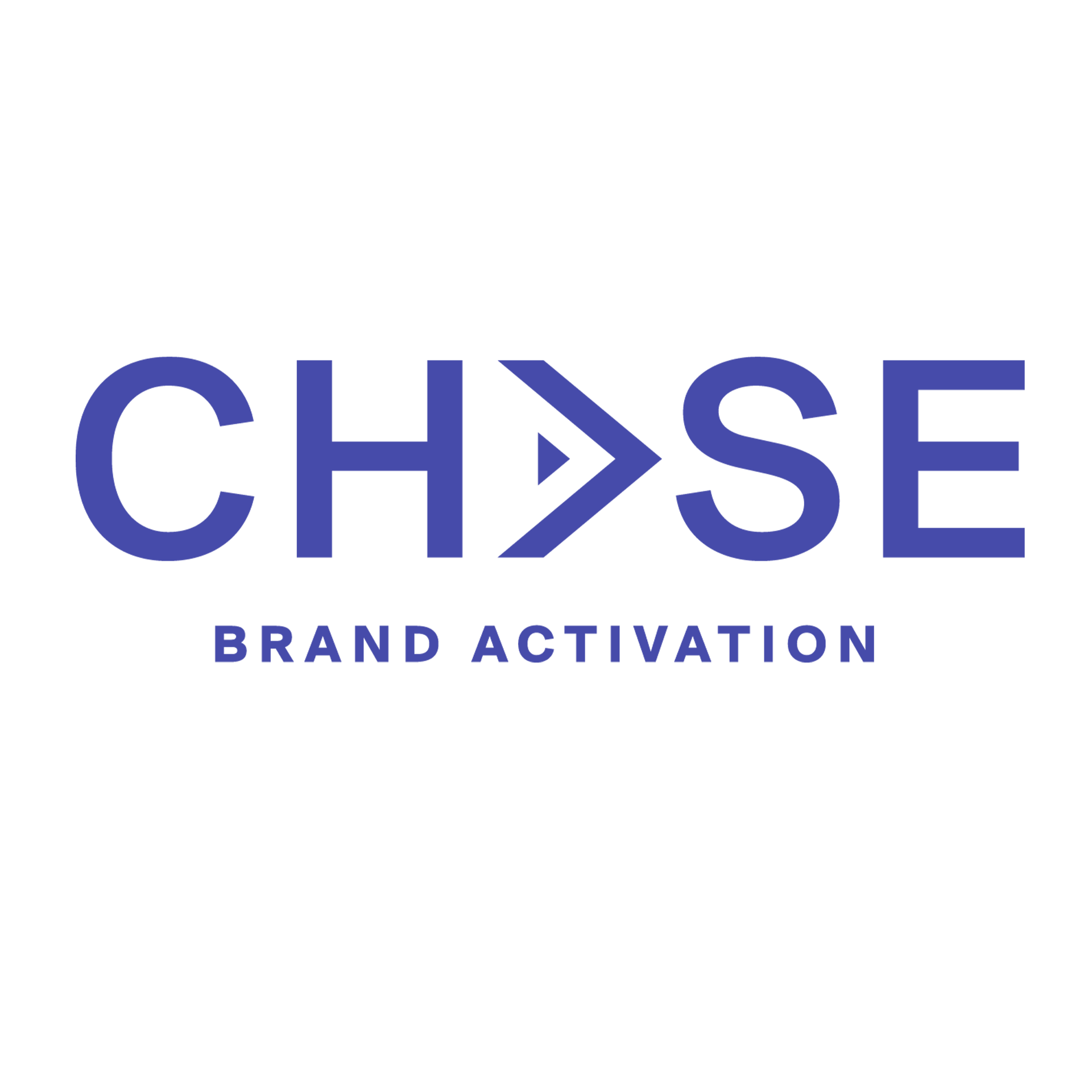 Het logo van CHOSE Brand Activation in blauwe tekst op een witte achtergrond.