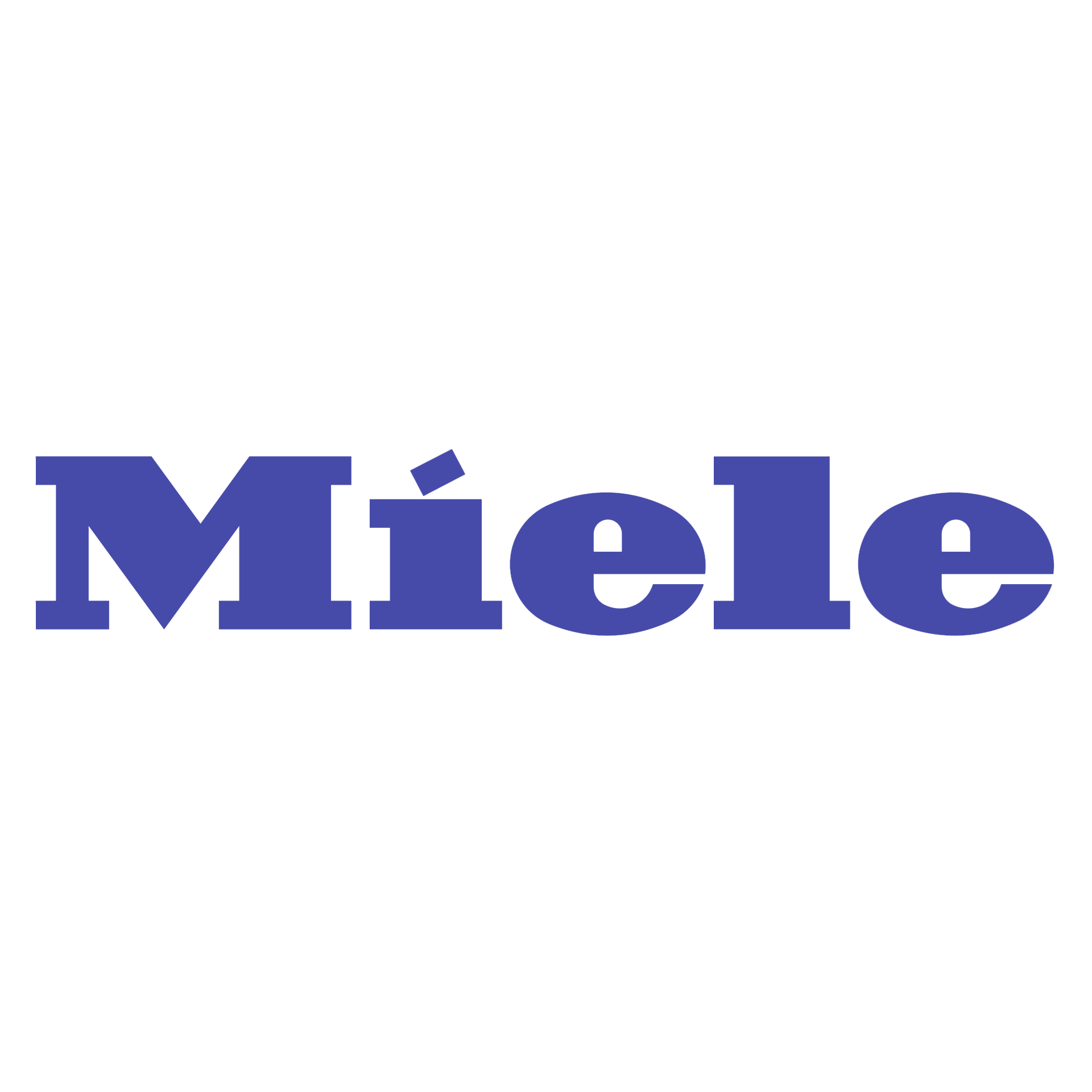 Blauw Miele-logo op een witte achtergrond