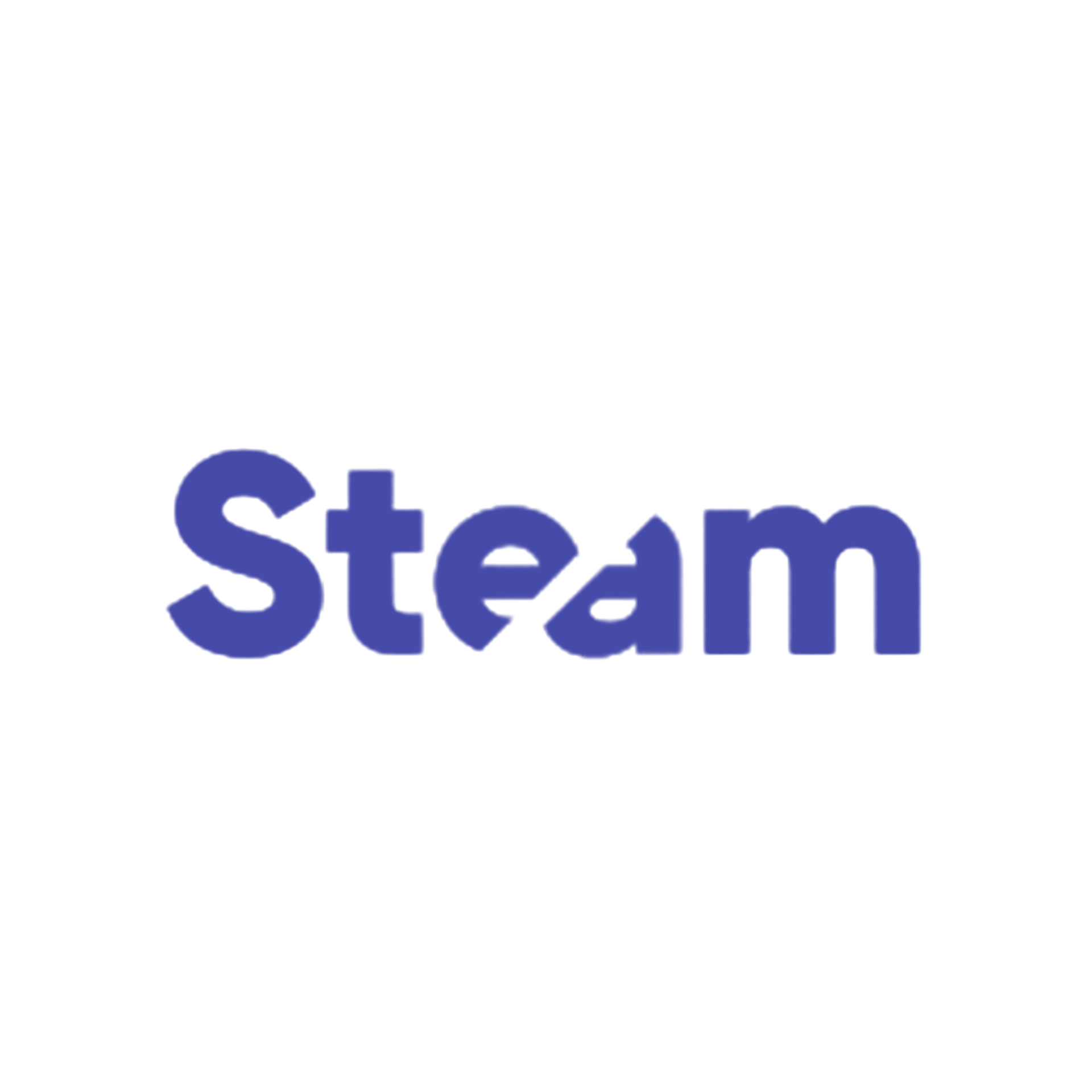 Blauw Steam-logo op een witte achtergrond