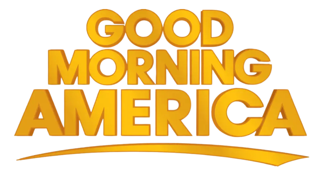 A logo for good morning america on a white background