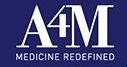 A4m medicine redefined logo on a blue background