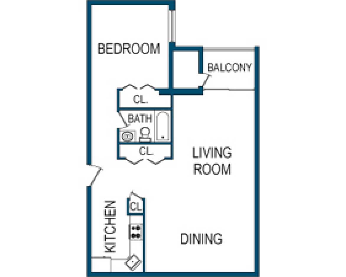 1 Bed, 1 bath