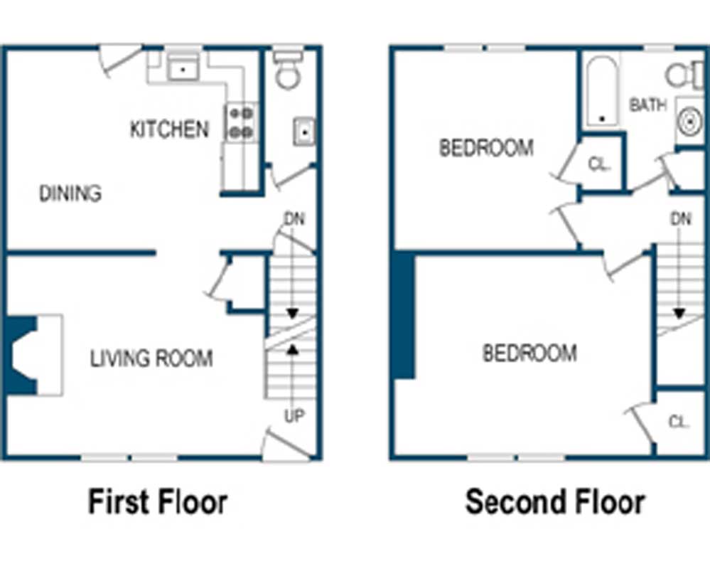 2 bedroom floorplan