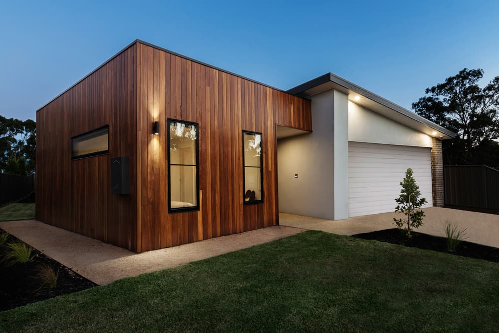 House Design With Timber Exterior — Electricians in Parkes, NSW