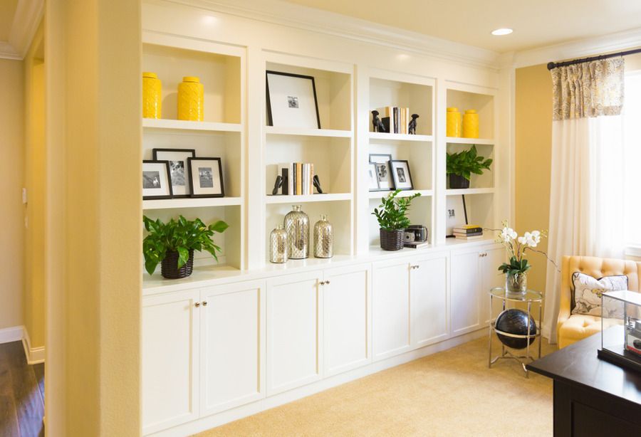 A Living Room With a Lot of Shelves and Cabinets — Bruce Smith Cabinets in Byron Bay, NSW